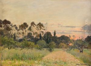 Aftonrodnad Over Franskt Landskap by Alfred Wahlberg