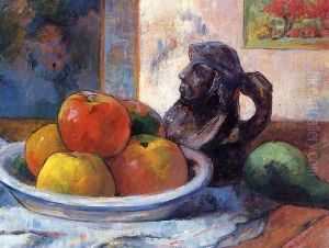 Still Life With Apples Pear And Ceramic Portrait Jug