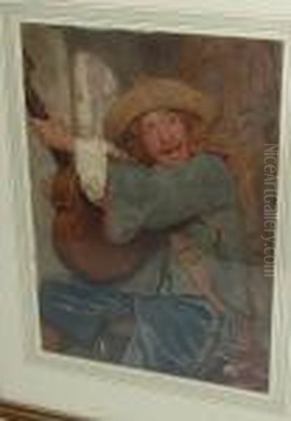 A Cavalier Playing A Guitar - view 1