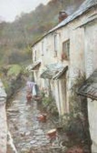 Woman At A Cottage Door