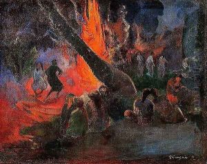 Upaupa Aka Fire Dance by Paul Gauguin