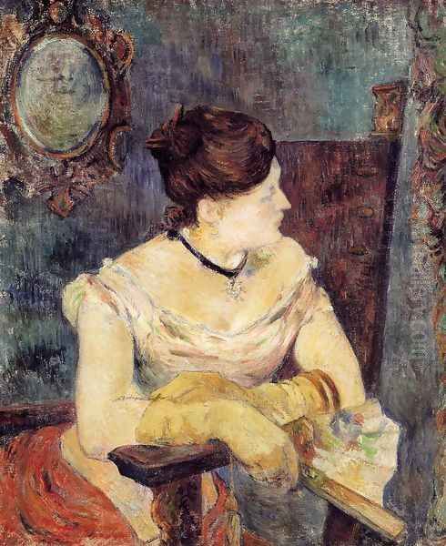 Madame Mette Gauguin In An Evening Dress - view 1