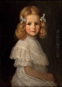 Portrait Eines Madchens In Weisem Kleid by Thomas Walch