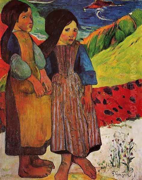 Breton Girls By The Sea - view 1