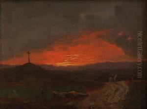Landscape With A Cross by Anton Waldhauser