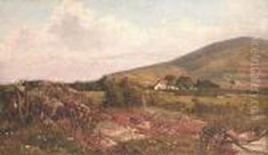 A Cottage In A Landscape With A Hill Beyond by Frederick Walker