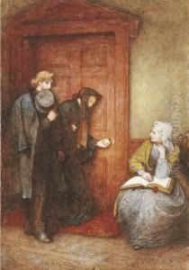 At The Sick Man's Door; An Illustration To Thackeray's 'adventures Of Philip'