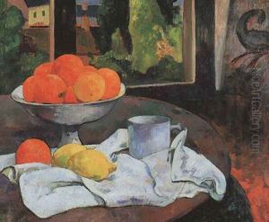Still life with fruit bowl and lemons