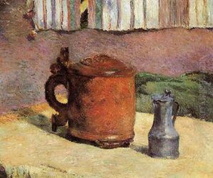 Still Clay Jug And Iron Mug