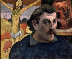 Self Portrait With Yellow Christ by Paul Gauguin