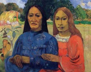 Two Women Aka Mother And Daughter by Paul Gauguin