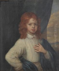 A Portrait Of A Boy With Red Hair, Half-length by Robert Walker