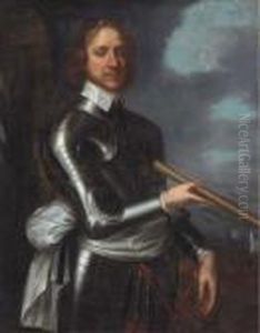 Portrait Of Oliver Cromwell by Robert Walker