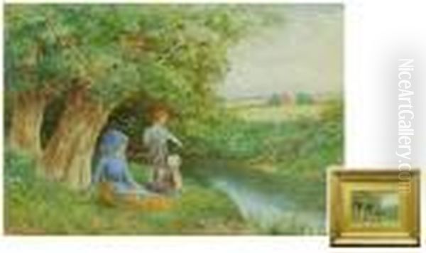 Children At A Stream - view 1