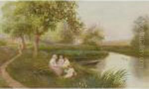 The Summer Picnic On The Avon by Robert Hollands Walker