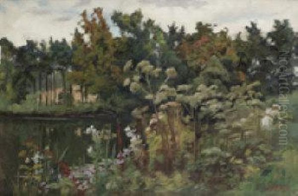 Lady In Shrubbery - view 1