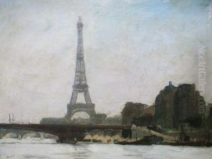 Paris -la Tour Eiffel Et Les Quais by William Guy Wall
