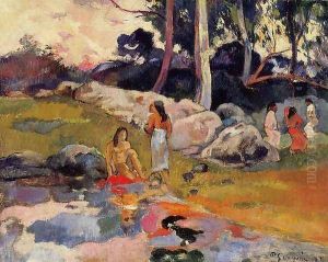 Woman On The Banks Of The River by Paul Gauguin