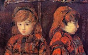 Double Portrait Of A Young Girl (Mademoiselle Lafuite) by Paul Gauguin