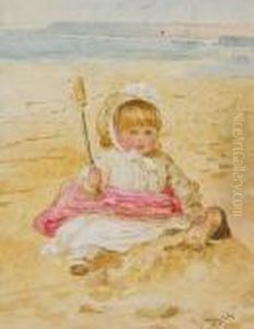 Young Child On The Beach by Samuel Edmund Waller