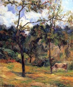 Cow In A Meadow Rouen by Paul Gauguin