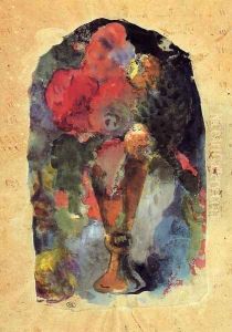 Vase Of Flowers (after Delacroix) by Paul Gauguin