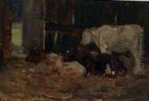 Cattle In A Byre by William Walls
