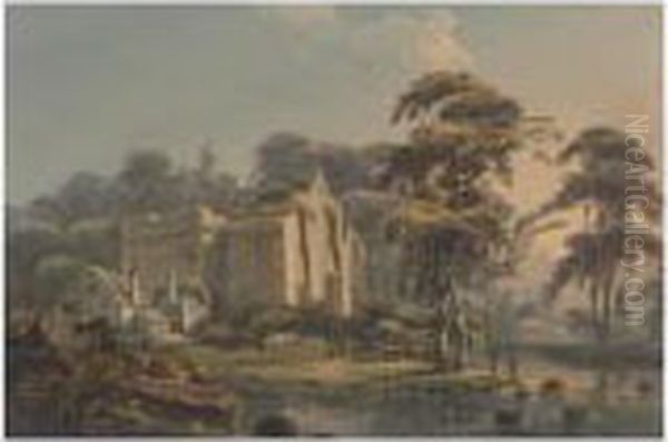 A Church Ruin In A River Landscape - view 1