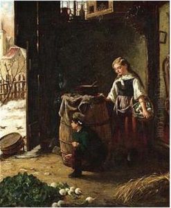 Bird Catching, Signed