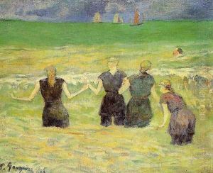 Women Bathing Dieppe by Paul Gauguin