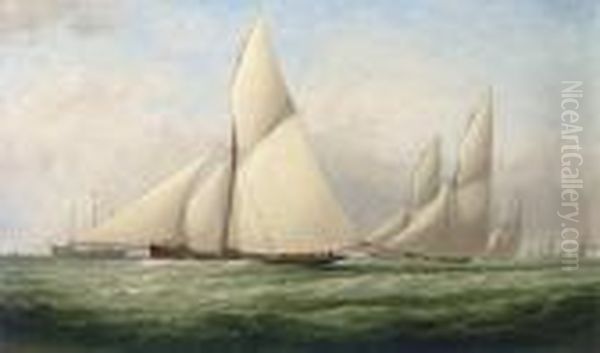 Big-cutters Racing Off The Kish Bank Light Vessel In Dublinbay - view 1