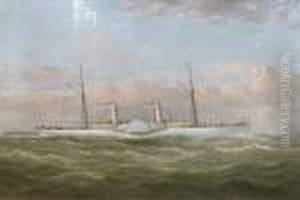 The Confederate Blockade Runner C.s.s Colonel Lamb At Sea by Samuel Walters