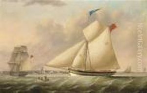 The Liverpool Pilot Cutter
Perseverance (no. 12) Coming Astern Of Abritish Brig In The Mersey by Samuel Walters