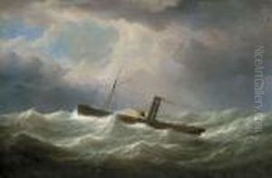The Liverpool Paddle Steamer Tug United Kingdom In A Gale