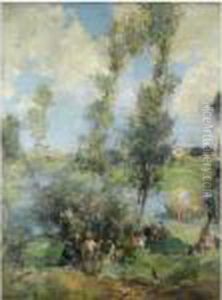 Haymaking, A Moments' Respite by Edward Arthur Walton