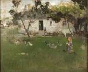 Feeding Ducks by Edward Arthur Walton