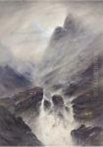 A Raging Torrent, Snowdonia by Elijah Walton