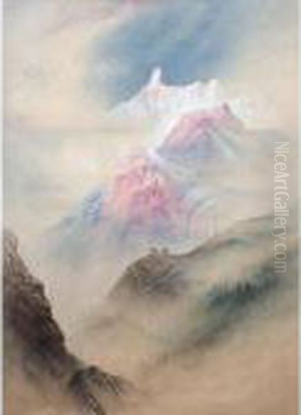 Alpine Peaks At Sunset - view 1