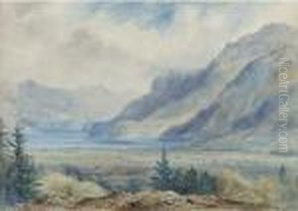 A Mountainous Lake Landscape - view 1