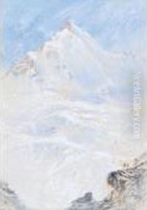 Ravine Near Cortina D'amberra, Tyrol; Piz Cambri And Ober Barinina Glacier