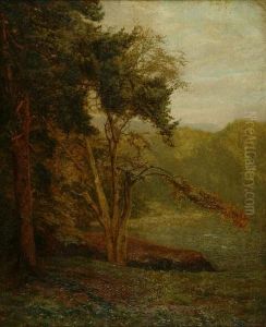 Duck On A Surrey Pond by Frank Walton