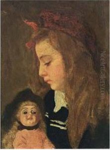 A Portrait Of Henriette Thuere With A Doll by Marie Wandscheer