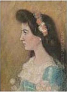 A Portrait Of A Little Girl by Marie Wandscheer