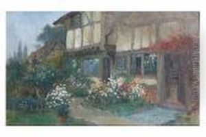 Half Timbered Country House With Rose Garden by Richard Wane