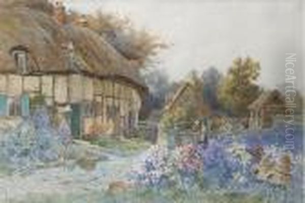 A Cottage Garden In Summer Watercolour - view 1