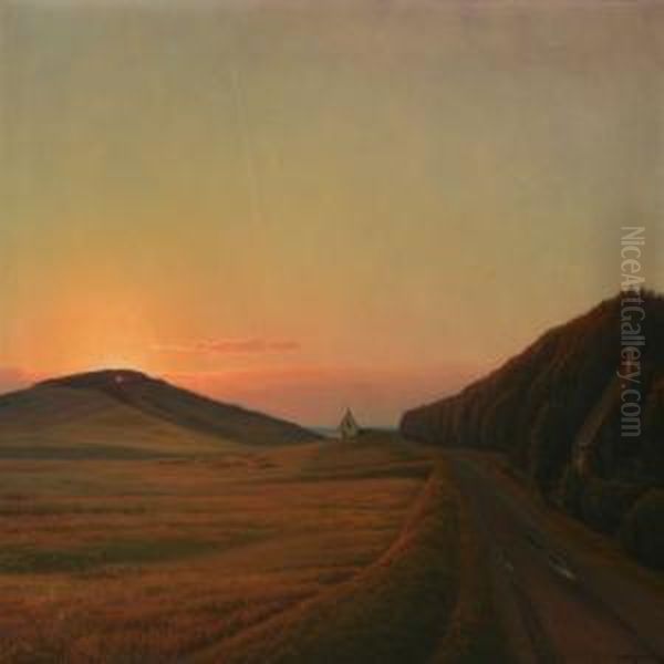 Landscape From Denmark At Sunset - view 1