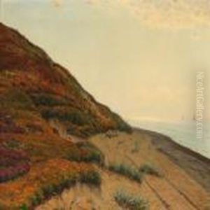 Coastal Scene Withsailing Boats by Albert Edward Wang