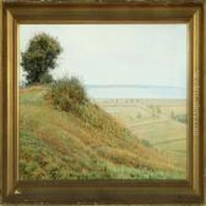 Danish Summer Landscapewith View Over Inlet by Albert Edward Wang