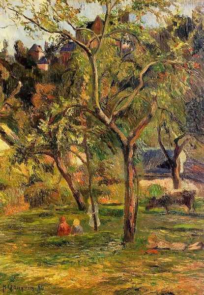 Children In The Pasture Aka Orchard Below Bihorel Church - view 1
