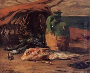 Still Life With Jug And Red Mullet by Paul Gauguin